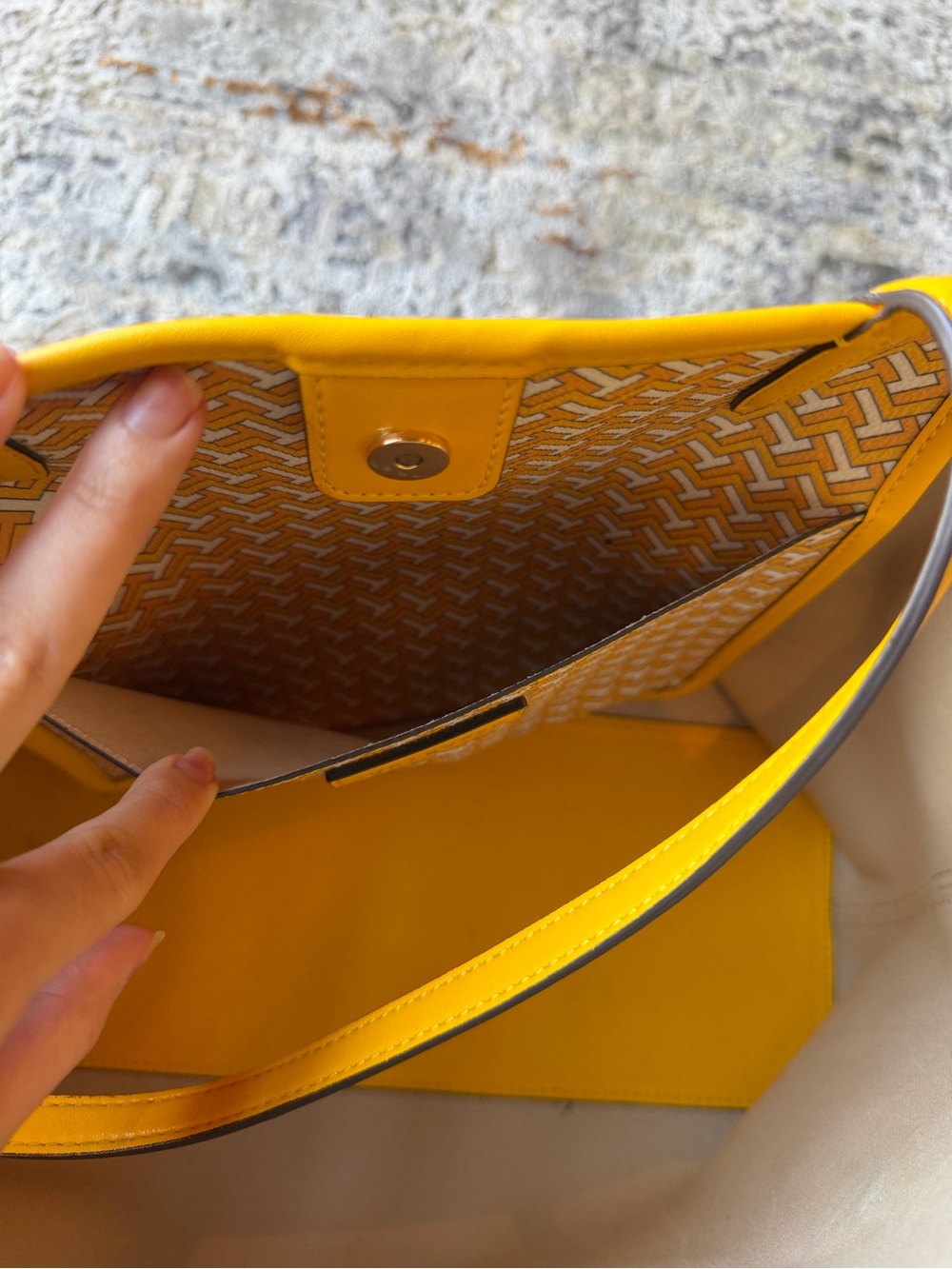 Tory Burch Hugh Tote Bag | Yellow - Picture 8 of 9